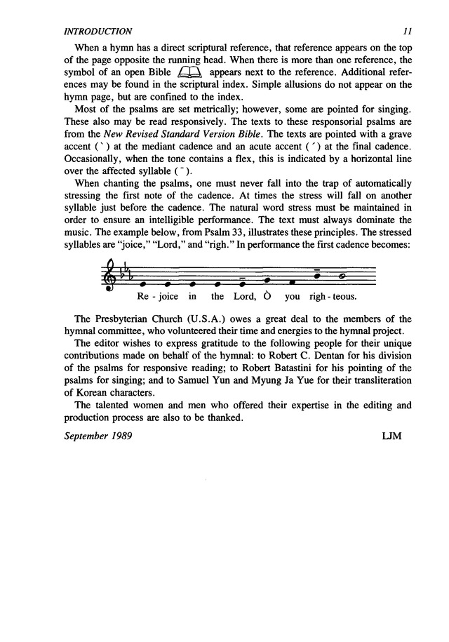 The Presbyterian Hymnal: hymns, psalms, and spiritual songs page xi