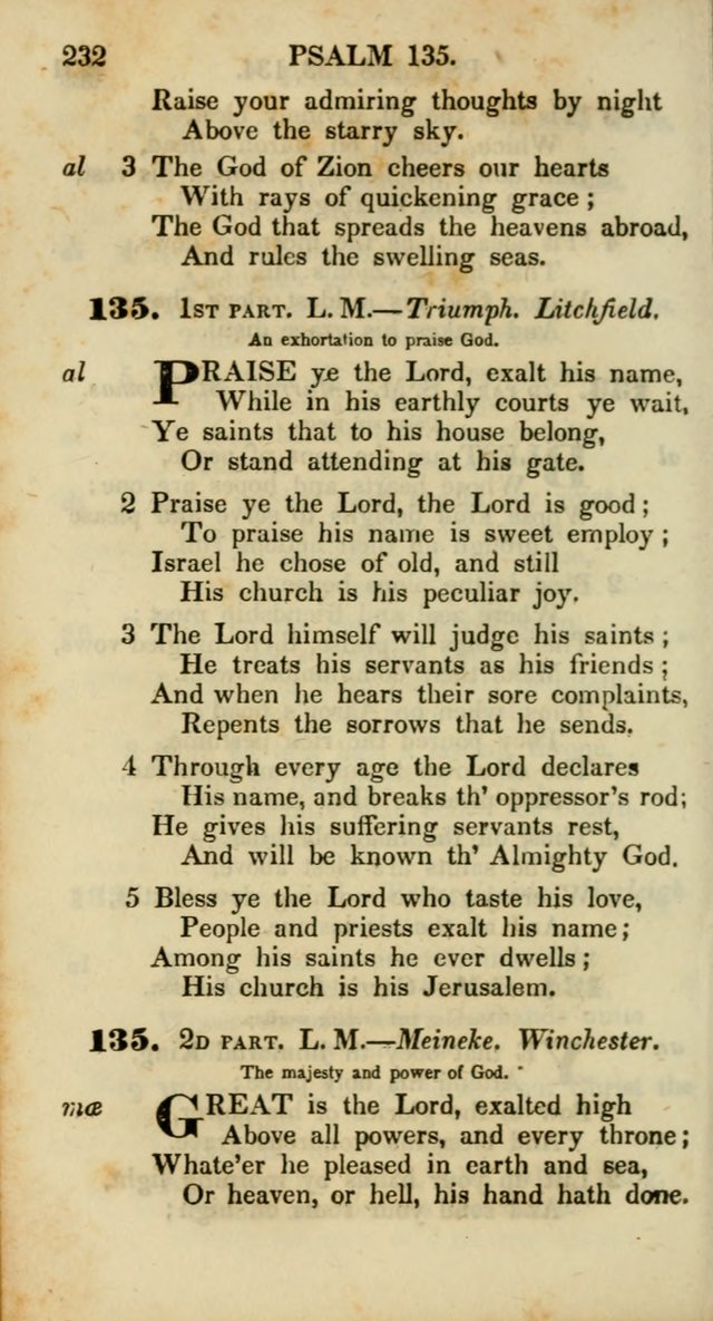 Psalms and Hymns, Adapted to Public Worship: and approved by the General Assembly of the Presbyterian Church in the United States of America: the latter being arranged according to subjects... page 232