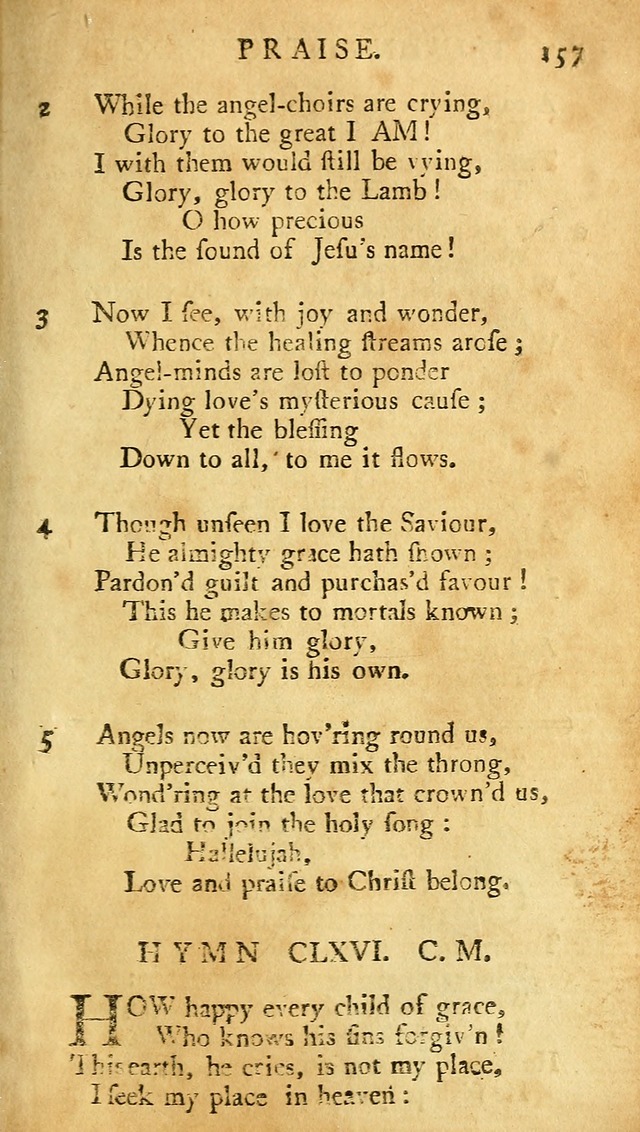 A Pocket hymn-book, designed as a constant companion for the pious: collected from various authors (11th ed.) page 157