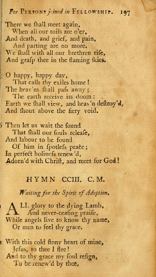 A Pocket hymn-book, designed as a constant companion for the pious: collected from various authors (11th ed.) page 197