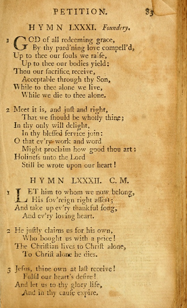 A Pocket hymn-book, designed as a constant companion for the pious: collected from various authors (11th ed.) page 83