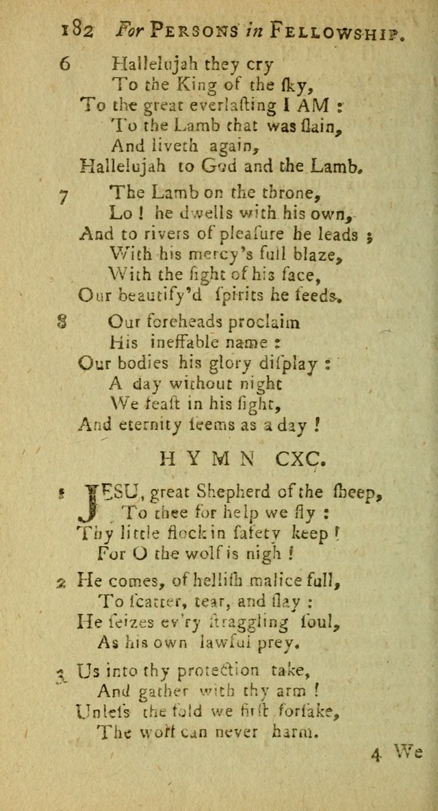 A Pocket Hymn Book: designed as a constant companion for the pious, collected from various authors (9th ed.) page 182
