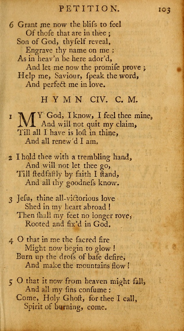 A Pocket Hymn-book: designed as a constant companion for the pious, collected from various authors (18th ed.) page 105