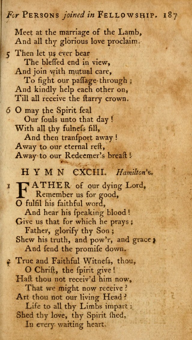 A Pocket Hymn-Book: designed as a constant companion for the pious: collected from various authors. (21st ed.) page 187