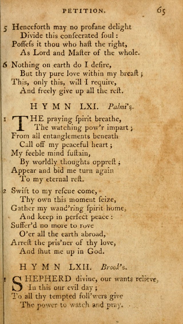 A Pocket Hymn-Book: designed as a constant companion for the pious: collected from various authors. (21st ed.) page 65