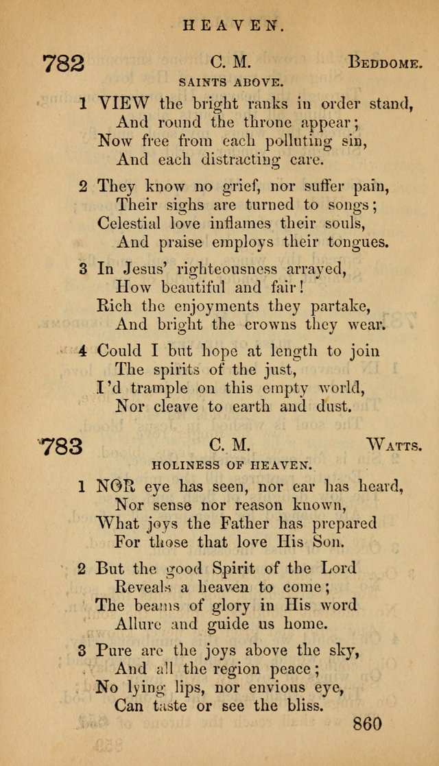 The Psalms and Hymns, with the Doctrinal Standards and Liturgy of the Reformed Protestant Dutch Church in North America page 868