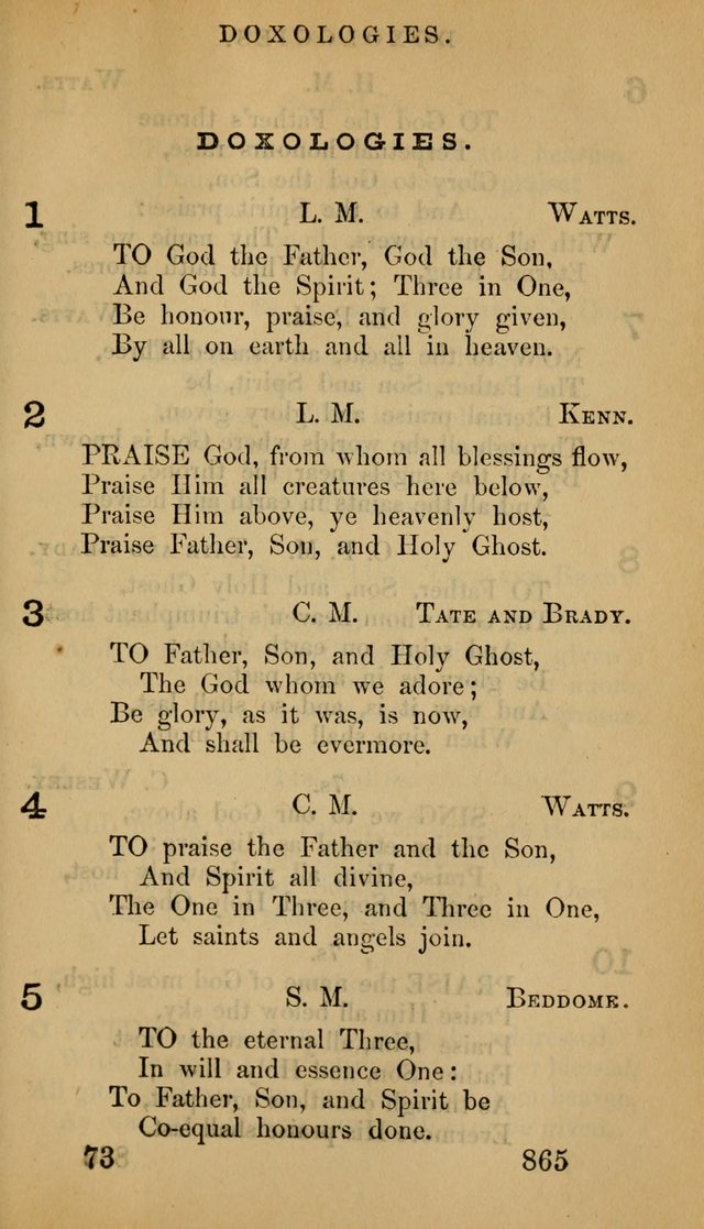 The Psalms and Hymns, with the Doctrinal Standards and Liturgy of the Reformed Protestant Dutch Church in North America page 873