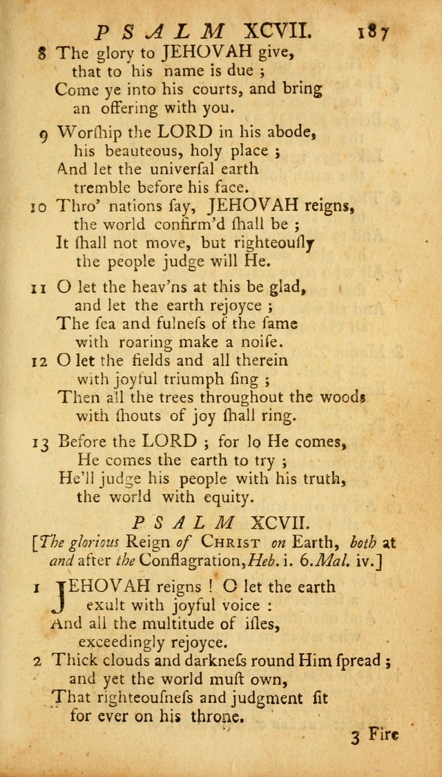 The Psalms, Hymns and Spiritual Songs of the Old and New Testament, faithully translated into English metre: being the New England Psalm Book (Rev. and Improved) page 187