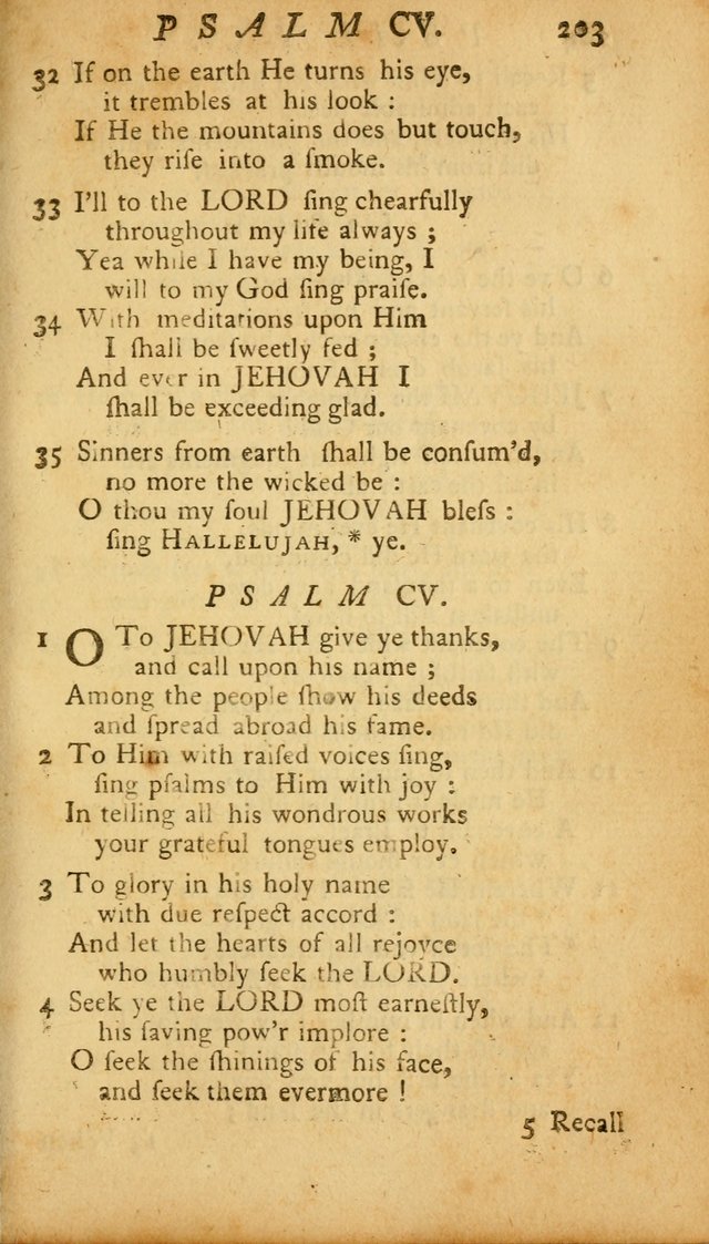 The Psalms, Hymns and Spiritual Songs of the Old and New Testament, faithully translated into English metre: being the New England Psalm Book (Rev. and Improved) page 203