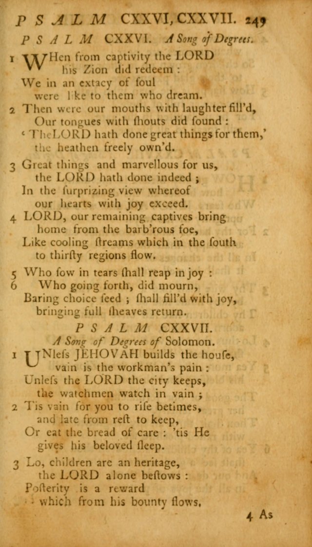 The Psalms, Hymns and Spiritual Songs of the Old and New Testament, faithully translated into English metre: being the New England Psalm Book (Rev. and Improved) page 249