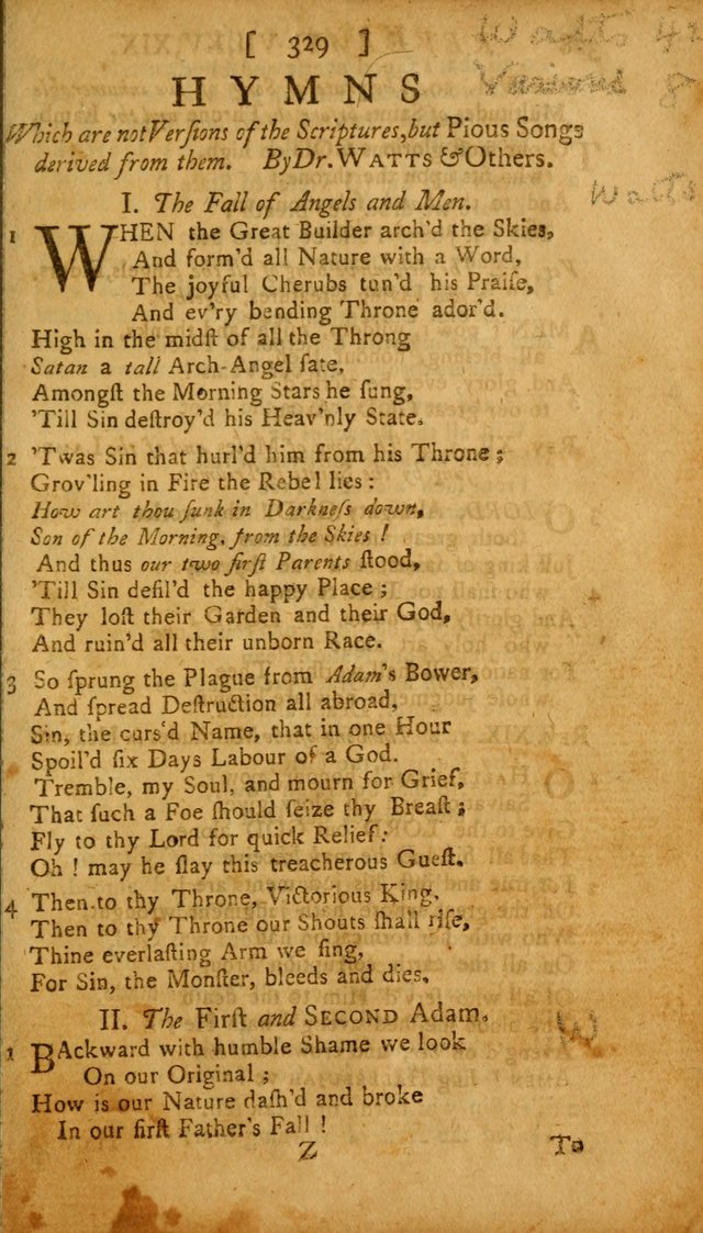 The Psalms, Hymns and Spiritual Songs of the Old and New Testament, faithully translated into English metre: being the New England Psalm Book (Rev. and Improved) page 329
