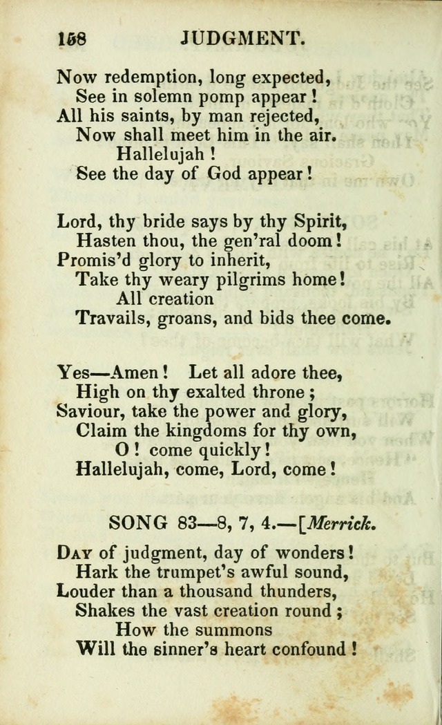 Psalms, Hymns and Spiritual Songs, Original and Selected. (14th stereotype ed.) page 158