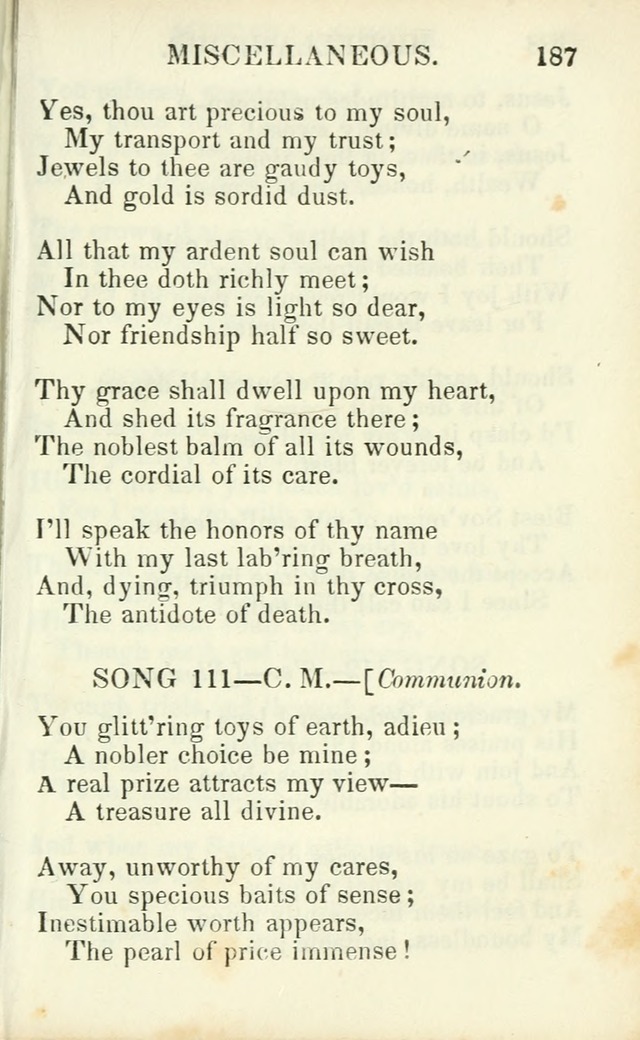 Psalms, Hymns and Spiritual Songs, Original and Selected. (14th stereotype ed.) page 187