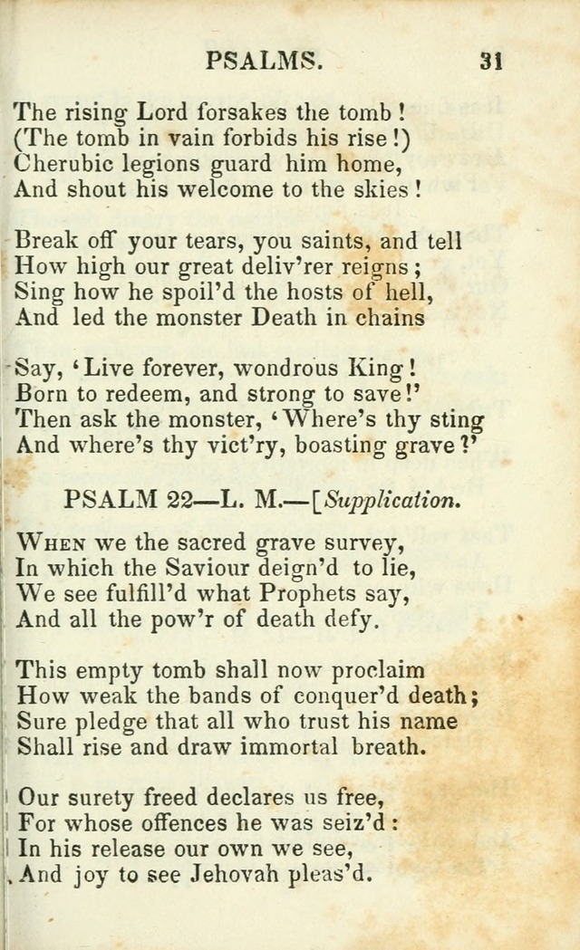 Psalms, Hymns and Spiritual Songs, Original and Selected. (14th stereotype ed.) page 31