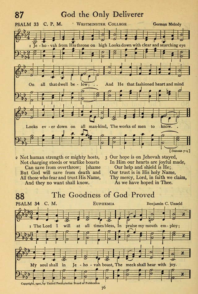 The Psalter: with responsive readings page 76