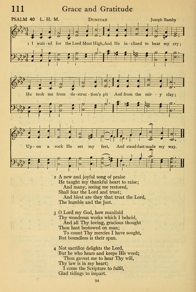 The Psalter: with responsive readings page 94