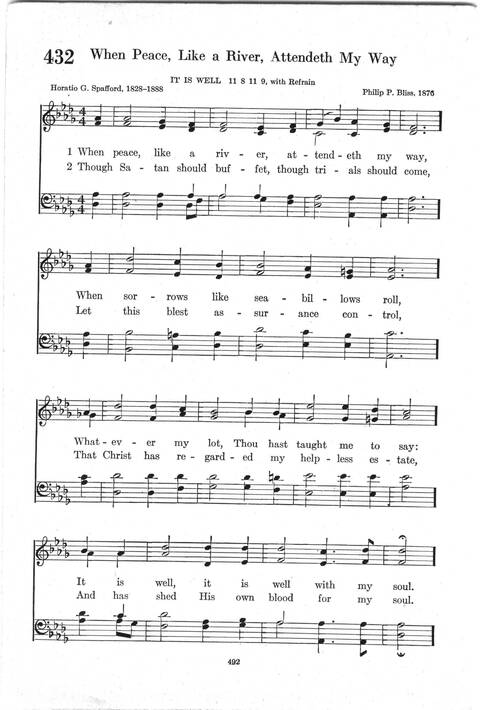 Psalter Hymnal (Red): doctrinal standards and liturgy of the Christian Reformed Church page 492