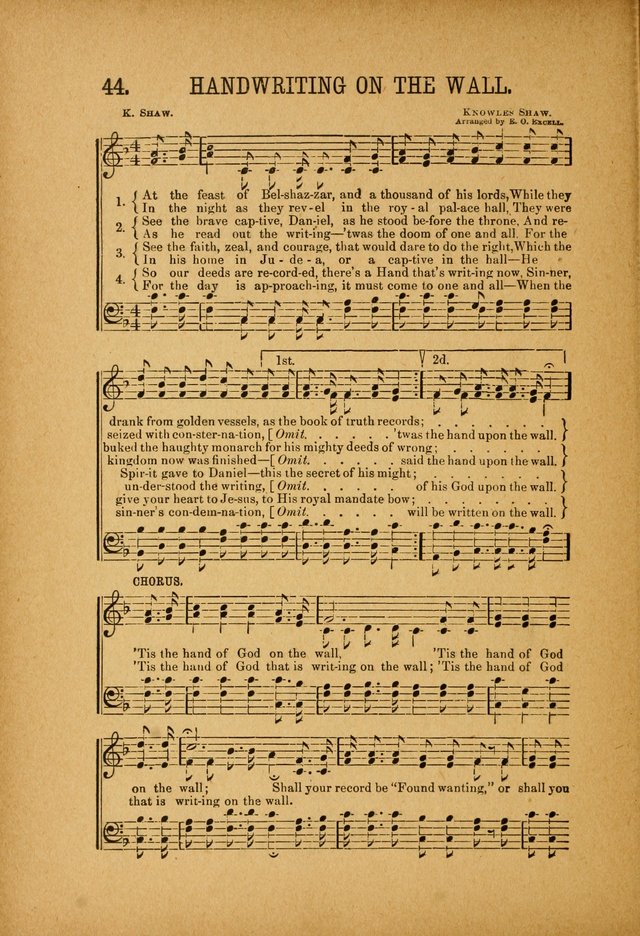 Quartette: containing Songs for the Ransomed, Songs of Love Peace and Joy, Gems of Gospel Song, Salvation Echoes, with one hundred choice selections added page 44