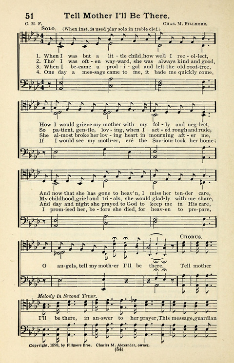 Quartets and Choruses for Men: A Collection of New and Old Gospel Songs to which is added Patriotic, Prohibition and Entertainment Songs page 52