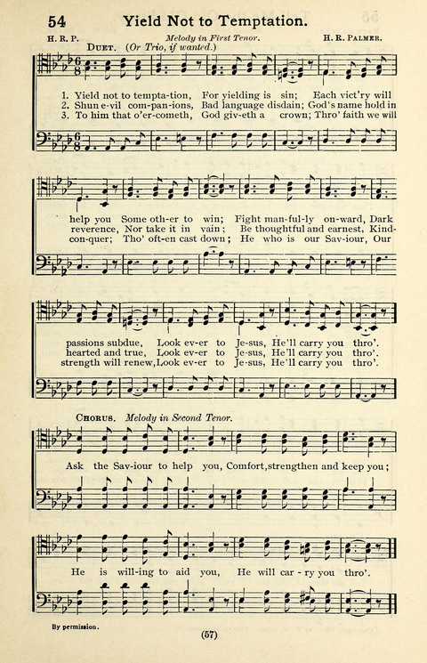 Quartets and Choruses for Men: A Collection of New and Old Gospel Songs to which is added Patriotic, Prohibition and Entertainment Songs page 55