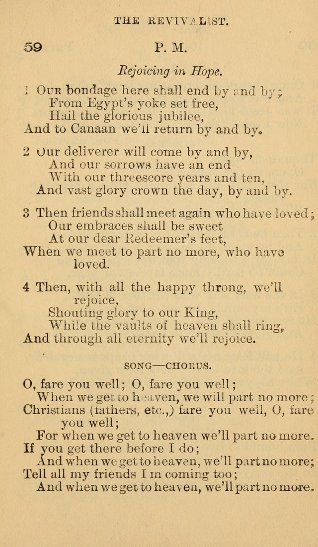 The Revivalist: Containing One Hundred Choice Revival Hymns, and One Hundred and Twenty-five Choruses: Designed for Use On Revival Occasions. (1st ed) page 63
