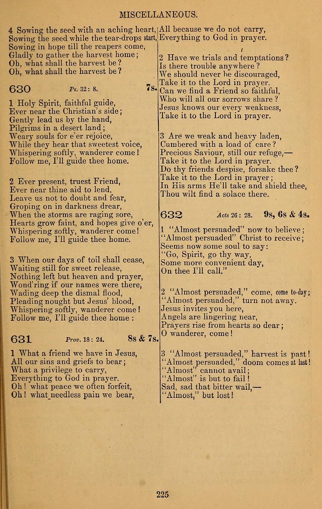 The Reformed Church Hymnal: with tunes page 225
