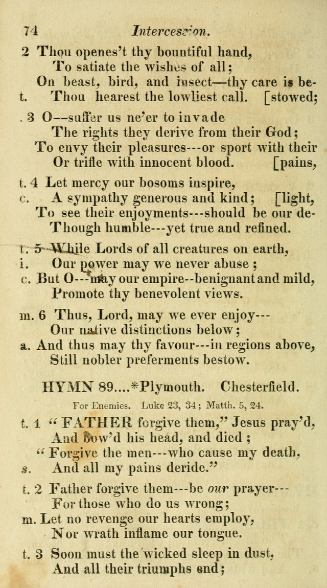 Regular Hymns: on a great variety of evangelical subjects and important occasions: with musical directions, for all the varieties of appropriate expression page 74