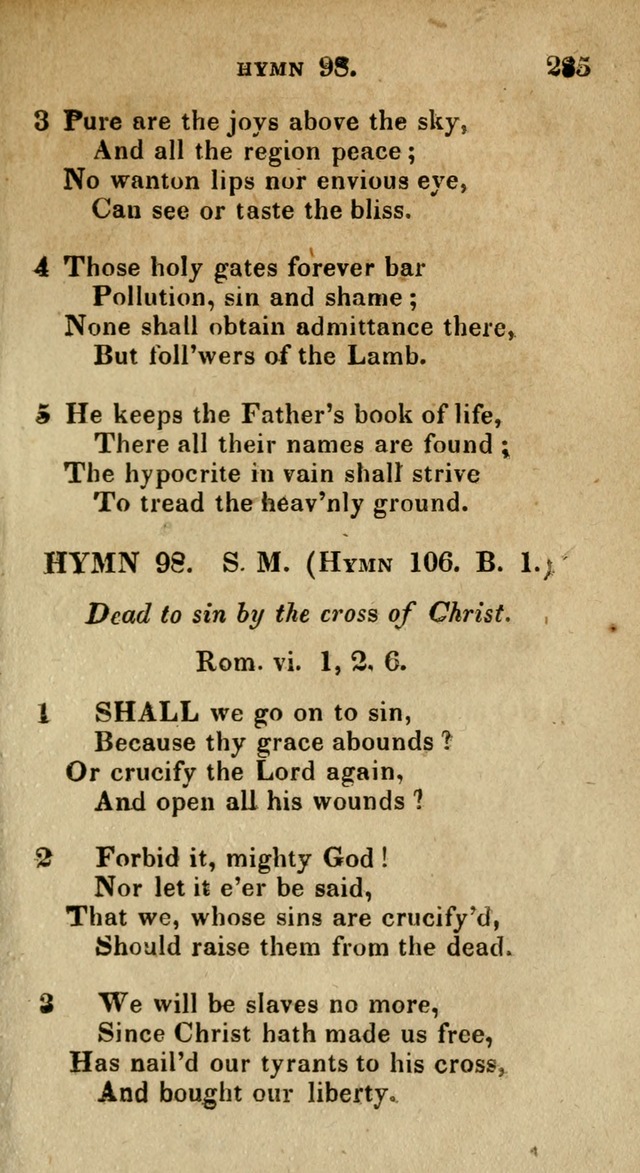 The Reformed Methodist Pocket Hymnal: Revised: collected from various authors. Designed for the worship of God in all Christian churches. page 285