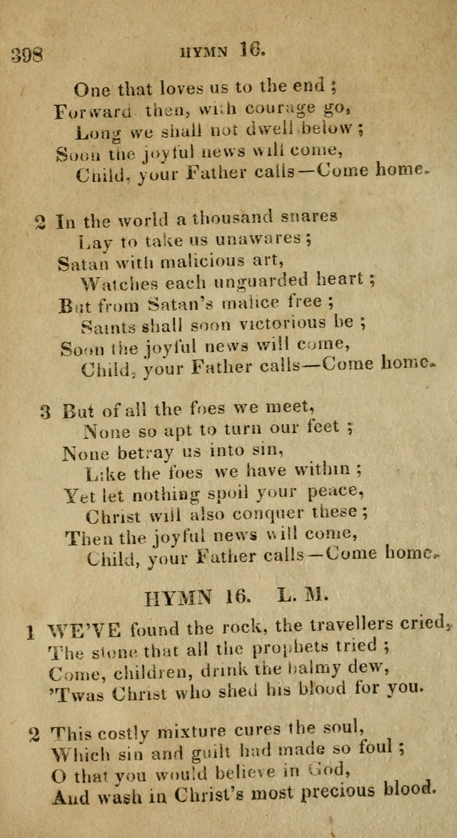 The Reformed Methodist Pocket Hymnal: Revised: collected from various authors. Designed for the worship of God in all Christian churches. page 398