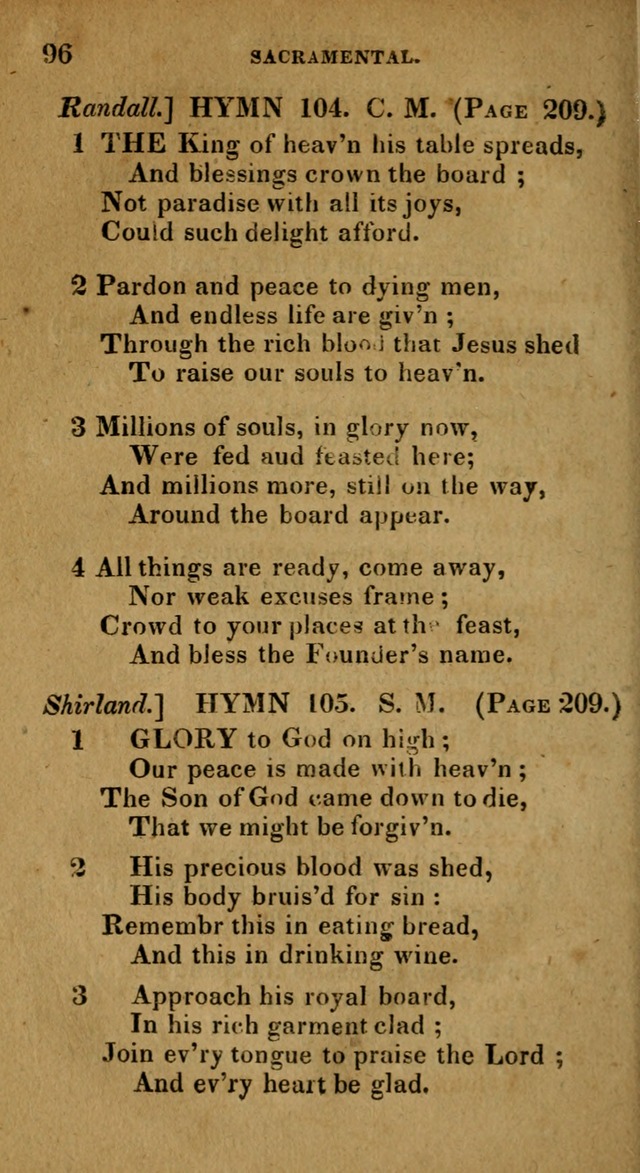 The Reformed Methodist Pocket Hymnal: Revised: collected from various authors. Designed for the worship of God in all Christian churches. page 96
