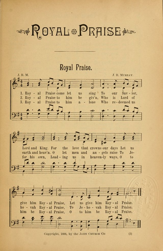 Royal Praise for the Sunday School: a collection of new and selected gospel songs. With a clear and concise course of instruction in the elements of music page 2