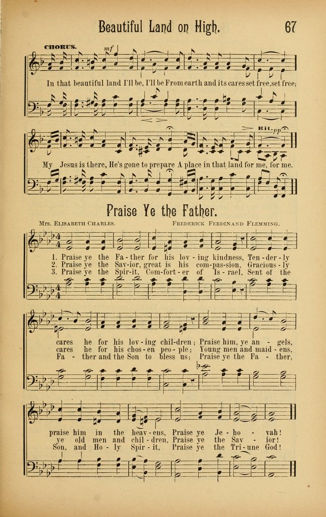 Royal Praise for the Sunday School: a collection of new and selected gospel songs. With a clear and concise course of instruction in the elements of music page 66