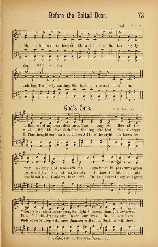 Royal Praise for the Sunday School: a collection of new and selected gospel songs. With a clear and concise course of instruction in the elements of music page 72