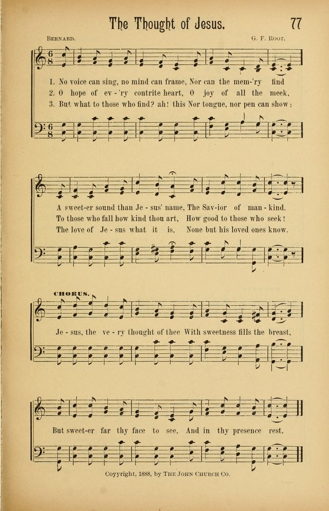 Royal Praise for the Sunday School: a collection of new and selected gospel songs. With a clear and concise course of instruction in the elements of music page 76