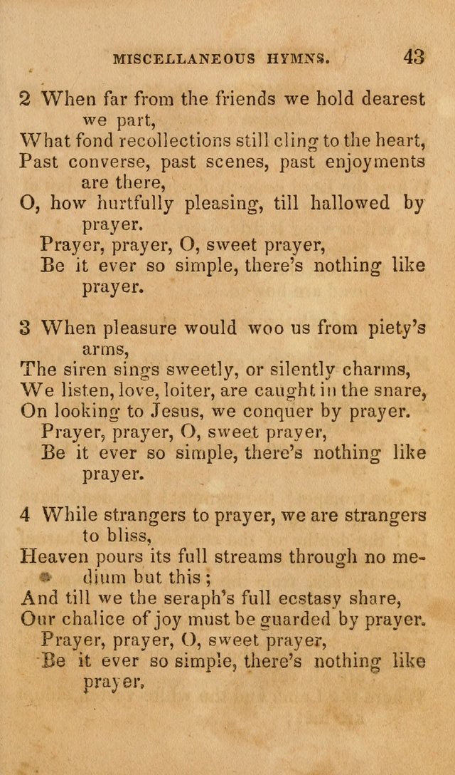 The Religious Songster: being a choice selection of hymns, adapted to the public and private devotions of Christians of all denominations: suitable to be used at missionary, temperance . . . page 43