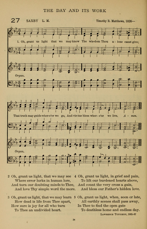 Songs for the Chapel: Arranged for male voices, for use in colleges, academies, schools and societies page 34
