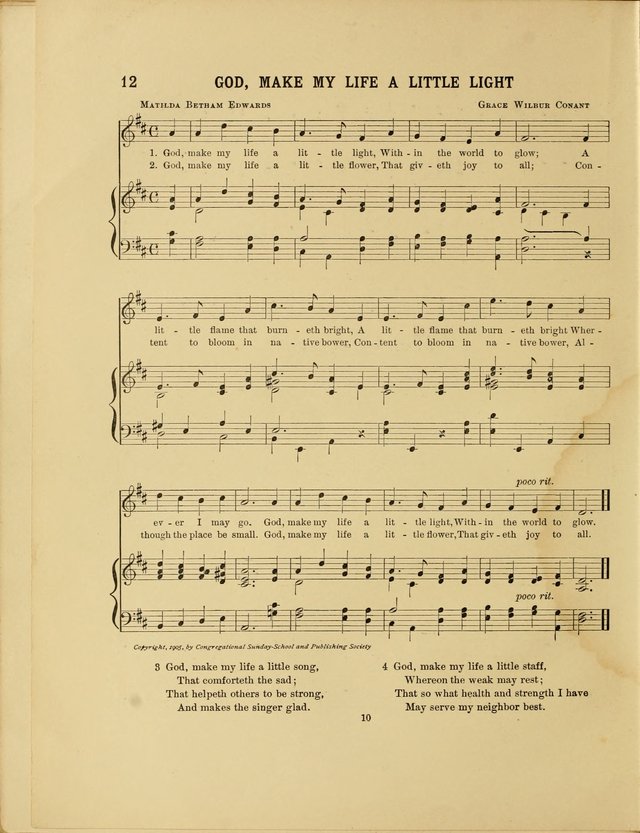 Songs for Little People: for use in Sunday-School, the kindergarten and the home page 10