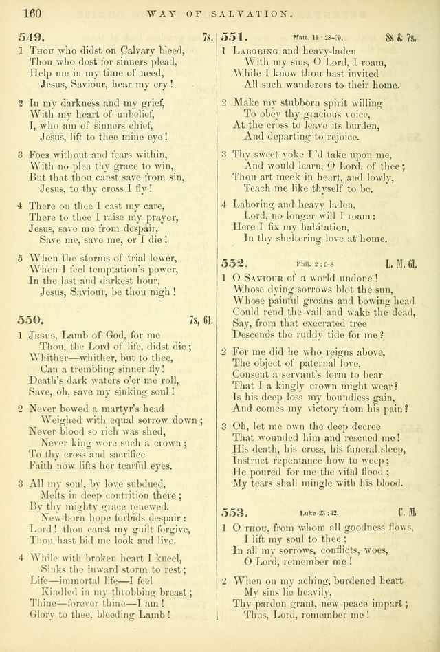Songs for the Sanctuary, or Hymns and Tunes for Christian Worship page 160