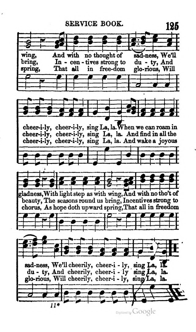 A Service Book: with a selection of tunes and hymns for Sabbath schools (6th ed.) page 125