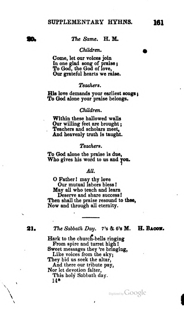 A Service Book: with a selection of tunes and hymns for Sabbath schools (6th ed.) page 161