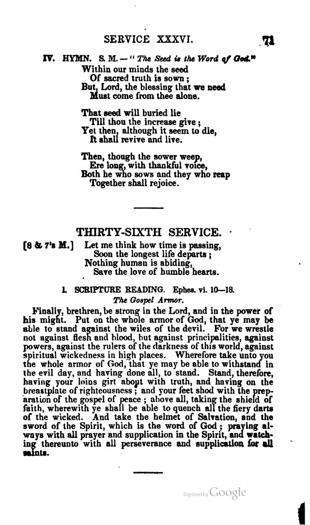 A Service Book: with a selection of tunes and hymns for Sabbath schools (6th ed.) page 71