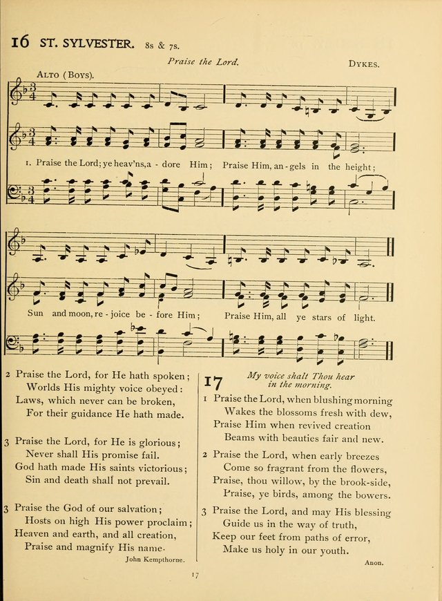 School and College Hymnal: a collection of hymns and of selections for responsive readings page 17