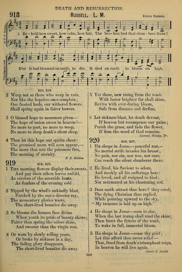 The Seventh-Day Adventist Hymn and Tune Book: for use in divine worship page 309