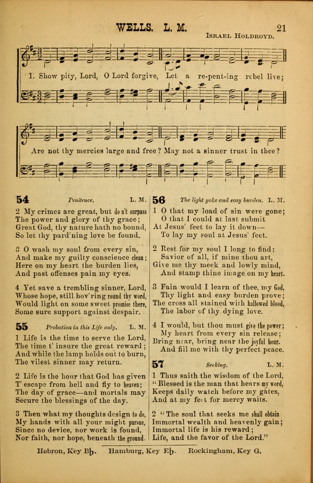 Songs of Devotion for Christian Assocations: a collection of psalms, hymns, spiritual songs, with music for chuch services, prayer and conference meetings, religious conventions, and family worship. page 21