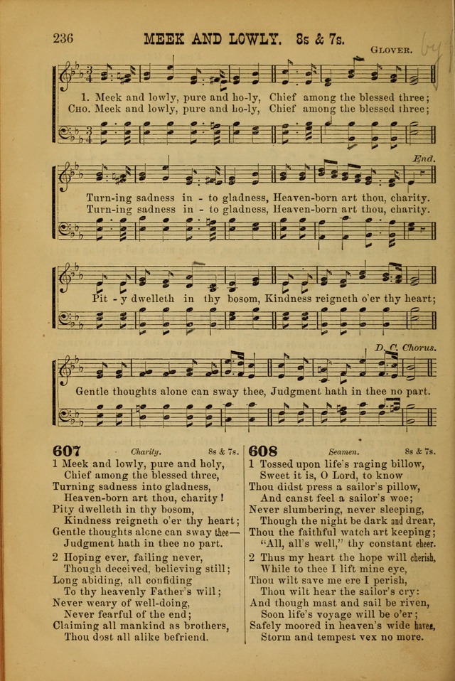 Songs of Devotion for Christian Assocations: a collection of psalms, hymns, spiritual songs, with music for chuch services, prayer and conference meetings, religious conventions, and family worship. page 236