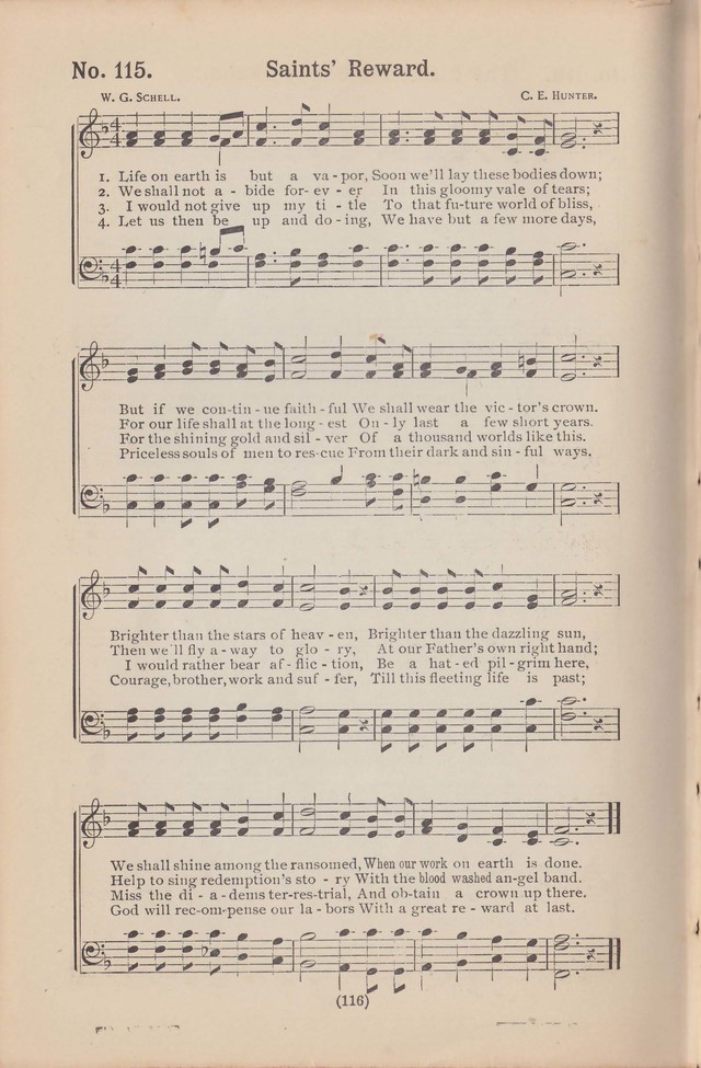 Salvation Echoes: a new collection of spiritual songs; hymning the tidings of full salvation page 116