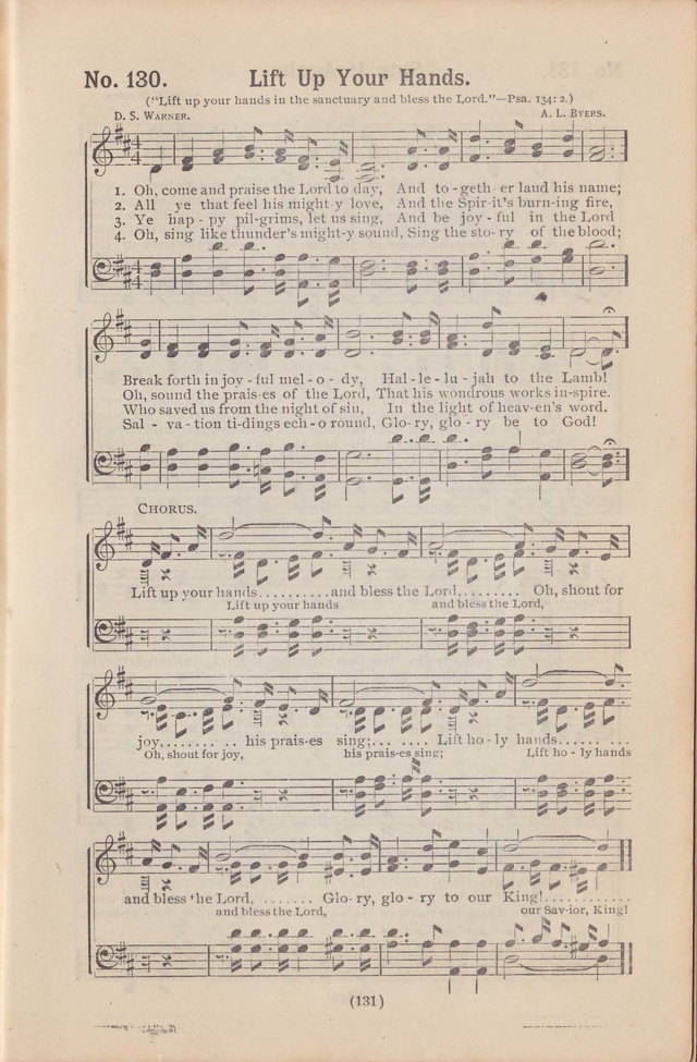 Salvation Echoes: a new collection of spiritual songs; hymning the tidings of full salvation page 131