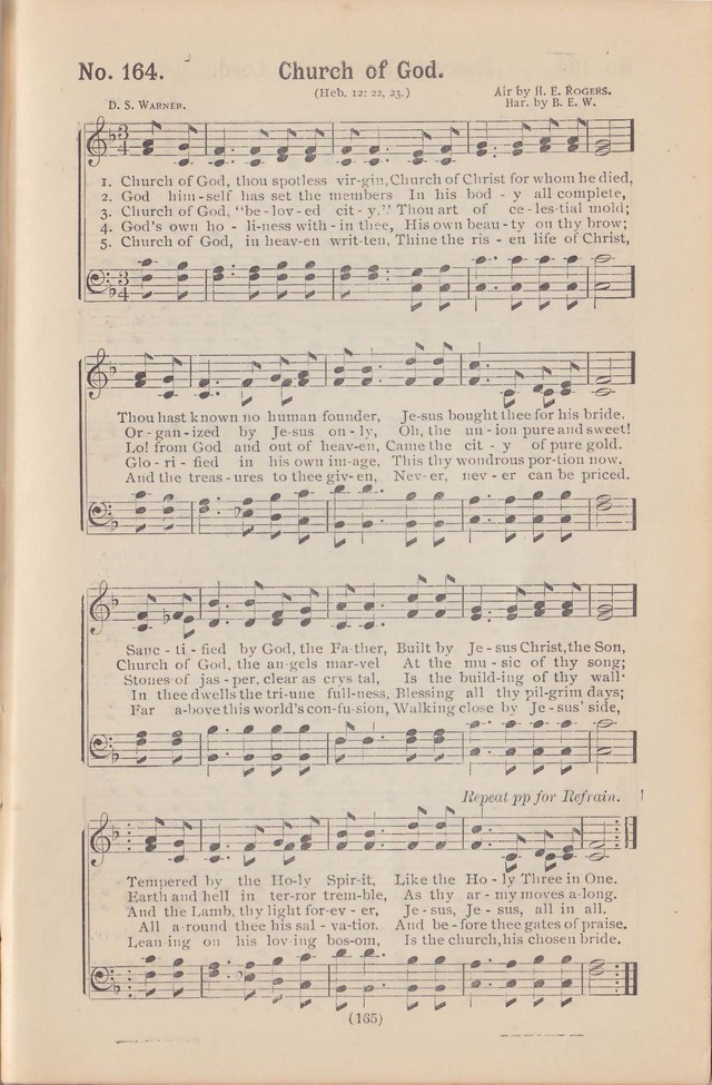 Salvation Echoes: a new collection of spiritual songs; hymning the tidings of full salvation page 165