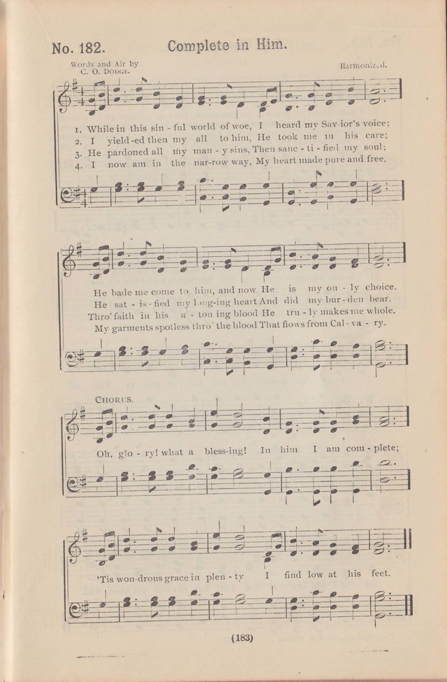 Salvation Echoes: a new collection of spiritual songs; hymning the tidings of full salvation page 183