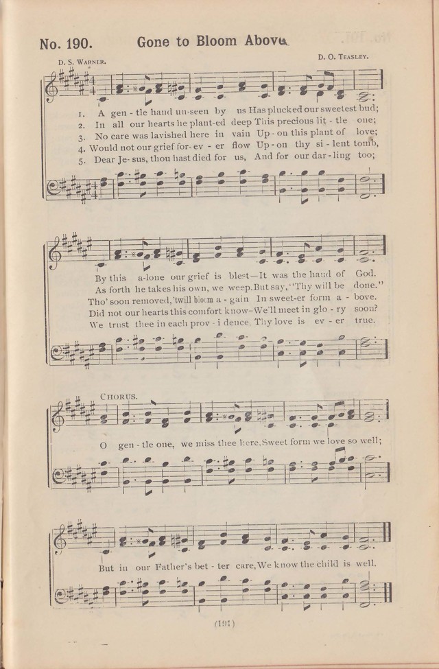 Salvation Echoes: a new collection of spiritual songs; hymning the tidings of full salvation page 191